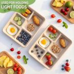 WELLIFE 100% Compostable 5 Compartment Paper Plates, 125 Pack Heavy Duty Disposable School Lunch Trays, 10.25 * 8.25 Inch Eco-Friendly Bagasse Plates for Boys, Girls and Youth (BPA Free,Microwaveable)