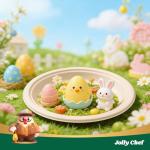 JOLLY CHEF Compostable Heavy Duty Plates 𝟭𝟬 𝗜𝗻𝗰𝗵 [𝟯𝟬𝟬 𝗣𝗮𝗰𝗸] Eco-Friendly Disposable Paper Plates Made of Bagasse Biodegradable Bulk for Party Dinner Sugarcane Fibers Round (Natural)