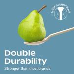 CORAL Light Brown 100% Compostable Spoons & Forks Set - 220 Pieces - No Plastic Cutlery, 110 Forks, 110 Soup Spoons - Break-Resistant with Smooth Edges, Ocean-Friendly Alternative to Plastic Utensils