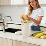 1.7 Gal Kitchen Compost Bin with Smell Proof Lid,Odorless Bin for Indoor Countertop,100% Rust Proof Compost Bucket with Non-Smell Charcoal Filter,Easy Cleaning and Looks Great On Any Kitchen Counter