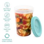 Bentgo Prep - 20 Piece 32 fl oz Leak-Proof Deli Containers with Lids, Food Storage for Meal Prep, Twist-Top, Reusable, PFAS & BPA-Free, Stackable, Microwave, Freezer & Dishwasher Safe (Aqua Splash)
