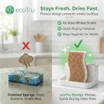 6 Pack Natural Kitchen Sponges, Compostable White Cellulose & Organic Coconut Scrubber Sponge for Washing Dishes, Kind Eco Friendly Non Toxic & Biodegradable Dishwashing Sponges