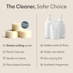 Vove Natural Dish Soap Bar | Bergamot & Grapefruit Essential Oils | Zero Waste Dishwashing Blocks | Plastic-Free Kitchen Soap Cold Pressed | Plant-Based & Eco-Friendly | Single bar (3.5 oz)