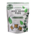 Renew Bath + Body Moisturizing Body Wash Pods, Eucalyptus & Mint Scent, Eco-Friendly and Cruelty Free, Plant-Based Packaging - Plastic Free - Ocean Safe, 31 Pods