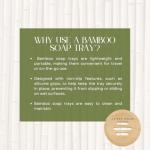 LATHER GREEN - Bamboo Soap Dish & Shower Steamer Holder, Soap Tray and Shower Steamer Tray Eco-Friendly with Drainage, Durable Design