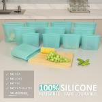 Annaklin Reusable Food Bags, 12 Pack 100% Silicone Food Storage Bags Stand Up Zip Lock Container, Freezer Microwave Oven Dishwasher Safe, 4 Medium 4 Small 4 Extra Small, Aqua