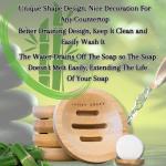 LATHER GREEN - Bamboo Soap Dish & Shower Steamer Holder, Soap Tray and Shower Steamer Tray Eco-Friendly with Drainage, Durable Design