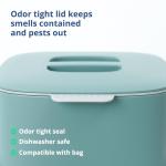 Blue Ginkgo Kitchen Compost Bin [2.6L / 0.69 GAL] – Filter-Free, Odor-Tight Countertop Food Waste Pail with Handle (Made in Korea, Green)