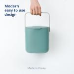 Blue Ginkgo Kitchen Compost Bin [2.6L / 0.69 GAL] – Filter-Free, Odor-Tight Countertop Food Waste Pail with Handle (Made in Korea, Green)