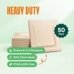 Eco-Friendly 6-Inch Compostable Paper Plates (50-Pack)