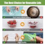 Silicone Stretch Lids for Food Storage in Fridge, Reusable Elastic Bowl Covers for Cup, Cans, Jars, Round & Rectangle Container, Food Grade Silicone Microwave Food Cover, Heat-Resistant, Transparent