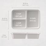 Bentgo 20-Piece Lightweight, Durable, Reusable BPA-Free 3-Compartment Containers - Microwave, Freezer, Dishwasher Safe - Stone Gray