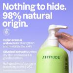 ATTITUDE Body Wash, EWG Verified Shower Gel, Dermatologically Tested, Plant and Mineral-Based, Vegan Personal Care Products, Pear & Amber Scent, 32 Fl Oz