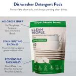 The Clean People Dishwasher Pods - Cuts Grease & Rinses Sparkling Clean - Residue-Free - Phosphate Free Dishwashing Pods (120 Count, Lemon Verbena)