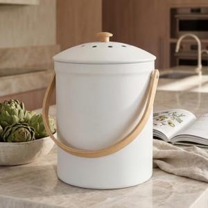 Stylish Smell-Proof Kitchen Compost Bin - 1.1 Gallon