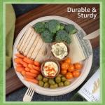 Jenvita Bamboo Paper Eco Disposable Plates (50-Pack, 10-inch) | Sturdy & Microwave Safe | Heavy Duty Eco Friendly Small Plates | PFAS Free, Biodegradable | FSC Certified Alternative to Plastic