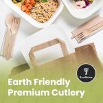 Wooden Cutlery Set Disposable - 200 PCS Wooden Compostable forks and Spoons with 100 Forks, 50 Spoons, and 50 Knives - Disposable Utensils Set for Outdoor, Party, Camping & More