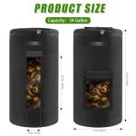 Reusable Compost Bin Outdoor, 34 Gallon Home Compost Bucket with Handles and Observation Windows, Breathable Thickened Foldable Compost Bin for Garden Yard (1 Pack, Black)