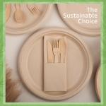 Jenvita Bamboo Paper Eco Disposable Plates (50-Pack, 10-inch) | Sturdy & Microwave Safe | Heavy Duty Eco Friendly Small Plates | PFAS Free, Biodegradable | FSC Certified Alternative to Plastic