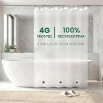 Bowery Home Eco-Friendly Recycled Polyester Shower Curtain Liner – Waterproof, Sustainable, Non-Toxic Shower Curtain Liner, with Rust-Proof Grommets, NOT Made in China - 72x72IN, 4G – Frosted