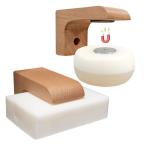 2sets Wood Magnetic Bar Soap Holder for Shower Wall,Magnet Air Dry Soap Saver Self Draining, Eco-Friendly Wooden Soap Dish for Soaps & Beard Shampoo Bars