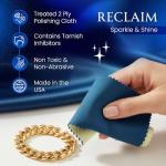 Blitz 117 Premium XL 2-Ply Jewelry Cleaning and Polishing Cloth with Tarnish Inhibitor for Gold, Silver, and Platinum, Made in the USA, Nontoxic and Environmentally Friendly, Blue