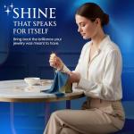 Blitz 117 Premium XL 2-Ply Jewelry Cleaning and Polishing Cloth with Tarnish Inhibitor for Gold, Silver, and Platinum, Made in the USA, Nontoxic and Environmentally Friendly, Blue