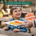 ECO SOUL Compostable Paper Plates 8 Inch (100 Count) Heavy Duty Disposable Dessert Plates, Eco-Friendly Sugarcane Bagasse Small Plates For Appetizer- White