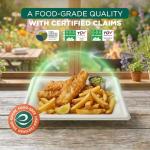 ECO SOUL Compostable Paper Plates 8 Inch (100 Count) Heavy Duty Disposable Dessert Plates, Eco-Friendly Sugarcane Bagasse Small Plates For Appetizer- White