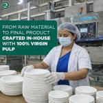 ECO SOUL Compostable Paper Plates 8 Inch (100 Count) Heavy Duty Disposable Dessert Plates, Eco-Friendly Sugarcane Bagasse Small Plates For Appetizer- White