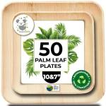 Eco-Friendly Palm Leaf and Bamboo Disposable Plates Set