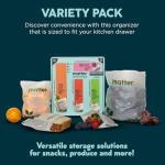 Matter Compostable Assorted Kitchen Bags, 230 Count, Biodegradable, Eco-Friendly Resealable Food Storage Variety Pack, 80 Snack, 80 Sandwich, 50 Quart & 20 Gallon