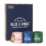 Ollie & Vince Bamboo Toilet Paper | Sustainable, Eco-Friendly, Plastic-Free & Tree-Free, Organic | 12 Rolls, 3-Ply, Soft, Strong & Septic Safe, Unscented | Premium Bathroom Tissue