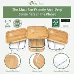 EcoPreps Bamboo-Lid Glass Bento Box Set