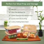 EcoPreps Bamboo-Lid Glass Bento Box Set