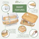 EcoPreps Bamboo-Lid Glass Bento Box Set