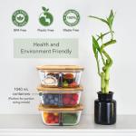 EcoPreps Bamboo-Lid Glass Bento Box Set