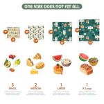 Akeeko Reusable Beeswax Food Wraps - Assorted 9 Packs, Eco-Friendly Reusable Wrap, Biodegradable, Zero Waste, Organic Cloth, Sustainable, Plastic-Free Food Storage, 1Large, 3Medium, 5Small Sizes