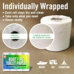 Boat and RV Toilet Paper, Septic Safe Quick Dissolving Tissue, 12 Single Rolls, Biodegradable 2-Ply for Marine, Travel, and Camper Systems, Camping Tank-Safe Bulk Pack