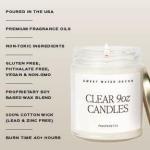 Sweet Water Decor Merry and Bright Candle - Bayberry, Fir, Nutmeg, and Clove Winter Holiday Scented Soy Candles for Home - 9oz Clear Jar, 40 Hour Burn Time, Made in The USA