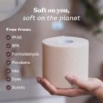 Betterway Unbleached Bamboo Toilet Paper Rolls - Eco-Friendly 3 Ply Toilet Tissue - 12 Long-Lasting Rolls - 360 Sheets/Roll - Organic, FSC Certified, Septic Safe TP - Lint-Free, PFAS-Free Bath Tissue