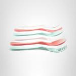 Knork Eco Togo Ware Reusable Bamboo 6 Piece Plant-Based Utensil Lunch Pack, Multi