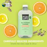Better Life All Purpose Cleaner - Plant Based Home and Kitchen Cleaning Spray for Glass, Countertops, Appliances, Upholstery & More - Multi-surface Spray Cleaner - 24oz Clary Sage & Citrus