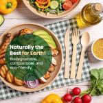 Weemium Bamboo Cutlery Disposable Set, [150 Pack] Heavy-Duty Bamboo Utensils Disposable Silverware, FSC Certified 100% Biodegradable and Compostable Utensils, 60 Forks, 60 Spoons, 30 Knives