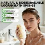 Natural Loofah Sponges – 3 Pack for Shower & Bath – Eco-Friendly Exfoliation, Body Scrubber,wash The Dishes, & Pet Grooming – Biodegradable, Chemical-Free