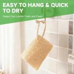 Natural Loofah Sponges – 3 Pack for Shower & Bath – Eco-Friendly Exfoliation, Body Scrubber,wash The Dishes, & Pet Grooming – Biodegradable, Chemical-Free