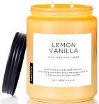 M&SENSE Lemon Vanilla Scented Candles, 19.4oz Organic Soy Wax, 110 Hours Long Lasting Slow Burn, Natural Candles Non Toxic, Fruity Scent Stress Relief Gifts for Women, Home Fragrance for Bath