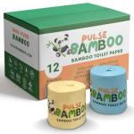 Pulse Bamboo Toilet Paper – Chemical-Free, Septic Safe, Unscented, 3-Ply, FSC Certified, Plant-Based Toilet Tissue – Non-Toxic, Zero BPA, Eco-Friendly, Soft & Strong (12 Pack Rolls, 300 Sheets Each)