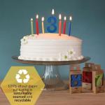 Big Dipper Wax Works No. 3 Birthday Cake Candle – Blue, 2” Beeswax Candle with Cotton Wick & Wooden Pick, Natural Honey Aroma, Eco-Friendly Party Candle for Birthdays, Weddings, Anniversaries