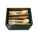 MeeRoh 300 Pcs Wooden Utensil Set – Heavy Duty Disposable Silverware – Eco Friendly Wood Utensils Set for Parties & Weddings – Compostable Birch Wood Forks Spoons Knives – Biodegradable Cutlery